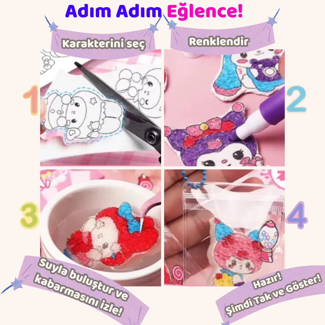 Pofino 3D Sanrio Boyama Köpük Seti , Sevimli Karakterler, Eğitici Oyunlar