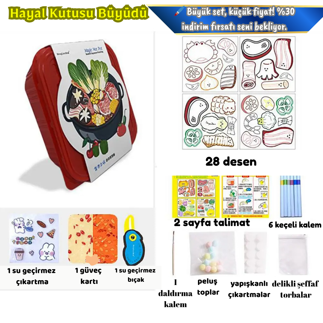 Pofino 3D Yaratıcı Mutfak Seti, Köpük Boyama, Sanat Aktiviteleri, Çocuk Etkinlikleri