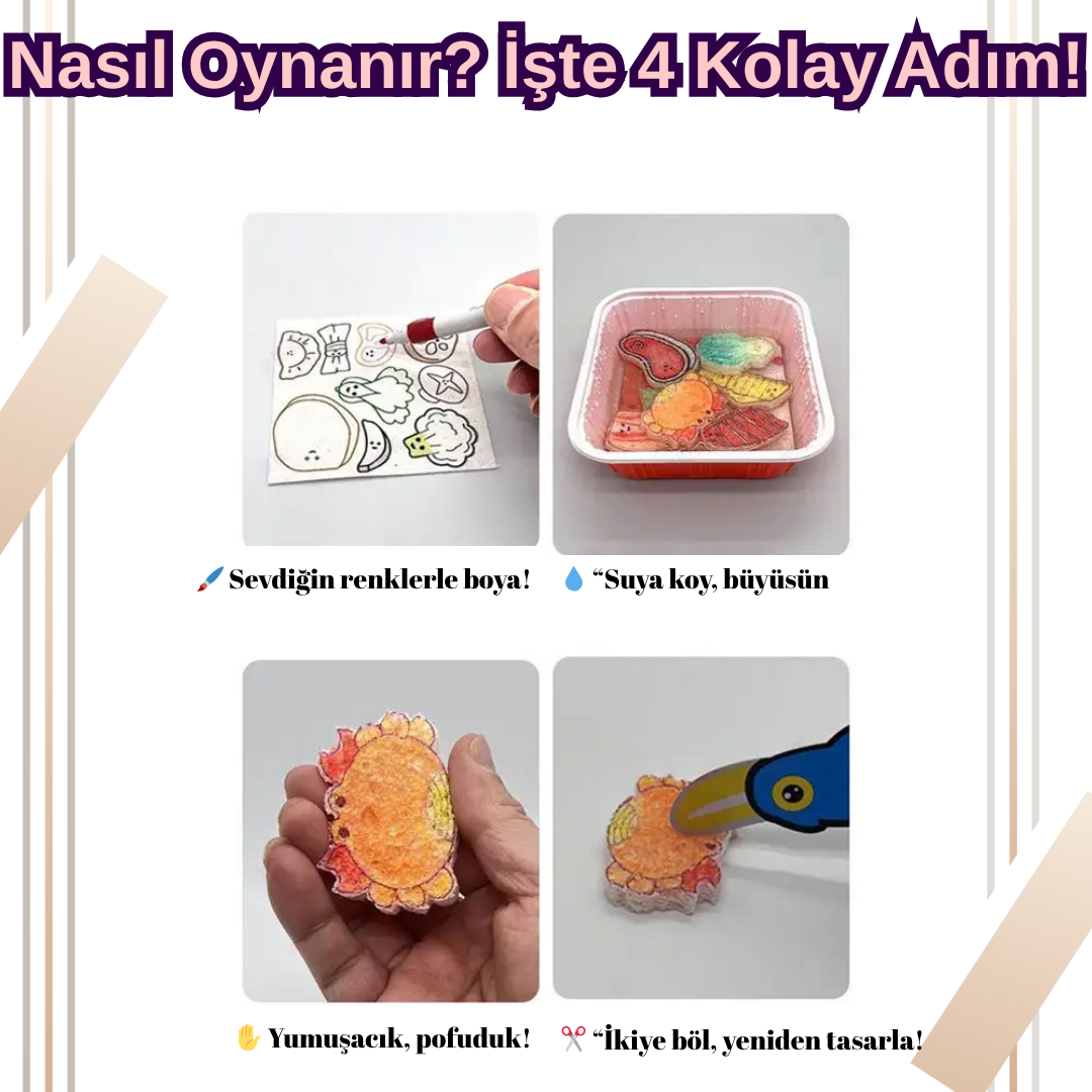 Pofino 3D Yaratıcı Mutfak Seti, Köpük Boyama, Sanat Aktiviteleri, Çocuk Etkinlikleri