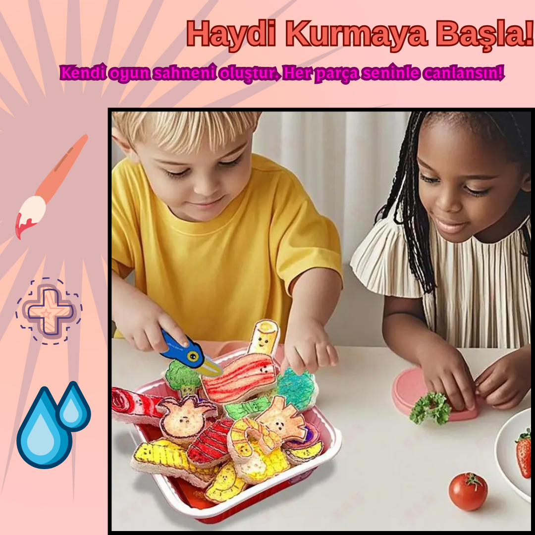 Pofino 3D Yaratıcı Mutfak Seti, Köpük Boyama, Sanat Aktiviteleri, Çocuk Etkinlikleri