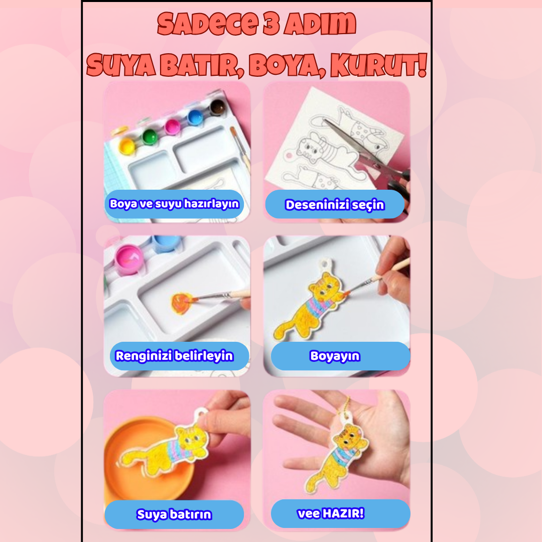 Pofino MiniMoji Köpük Seti, 3D Kabaran Figürler, Okul Öncesi Aktivite