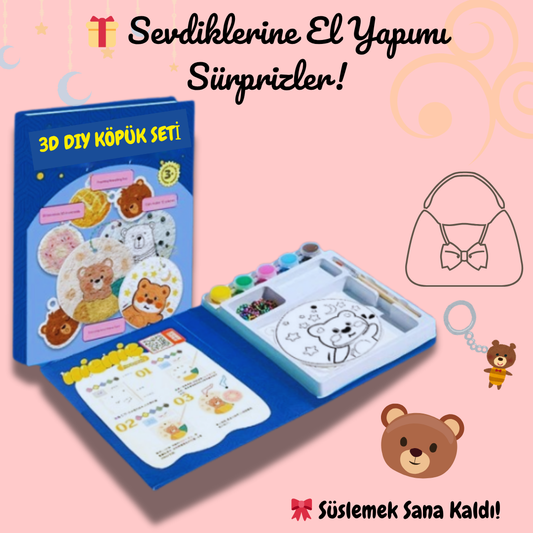 Pofino Bear 3D Boyama Seti, El İşi Etkinliği, Okul Öncesi Aktivite