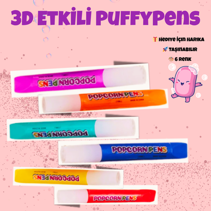 Pofino Popcorn 3D Kalem Seti, Duyusal Keşif, Eğitici Sanat Oyunu