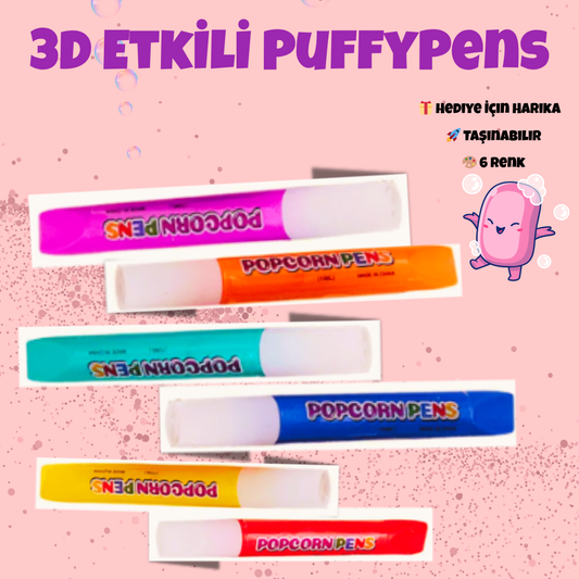 Pofino Popcorn 3D Kalem Seti, Duyusal Keşif, Eğitici Sanat Oyunu