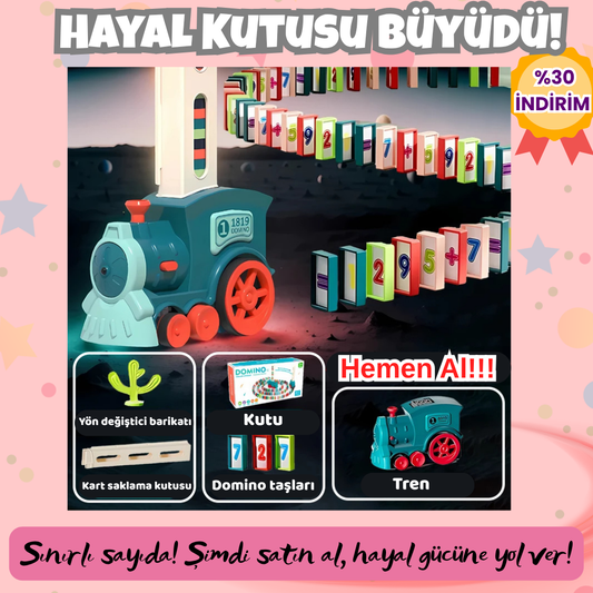 Pofino Otomatik Domino Tren Seti, Eğitici Oyuncak, Yaratıcı Oyun Deneyimi