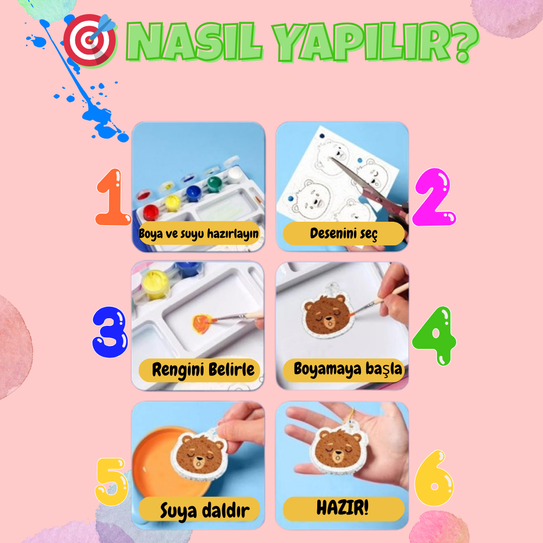 Pofino Bear 3D Boyama Seti, El İşi Etkinliği, Okul Öncesi Aktivite