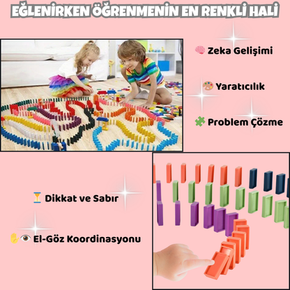 Pofino Otomatik Domino Tren Seti, Eğitici Oyuncak, Yaratıcı Oyun Deneyimi