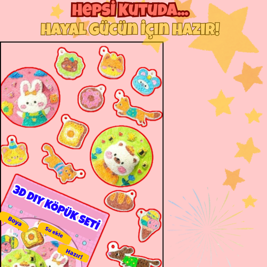 Pofino MiniMoji Köpük Seti, 3D Kabaran Figürler, Okul Öncesi Aktivite