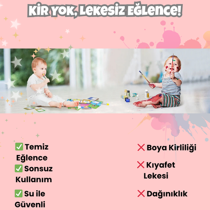Pofino Sihirli Su Boyama Matı, Yeniden Kullanılabilir, Montessori Boyama Oyuncağı