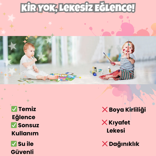 Pofino Sihirli Su Boyama Matı, Yeniden Kullanılabilir, Montessori Boyama Oyuncağı