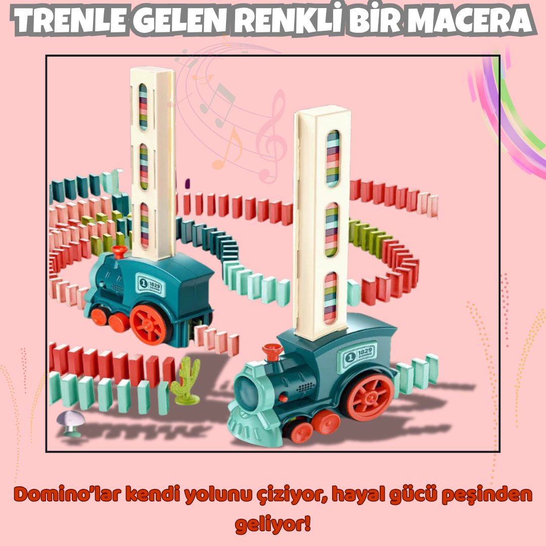 Pofino Otomatik Domino Tren Seti, Eğitici Oyuncak, Yaratıcı Oyun Deneyimi
