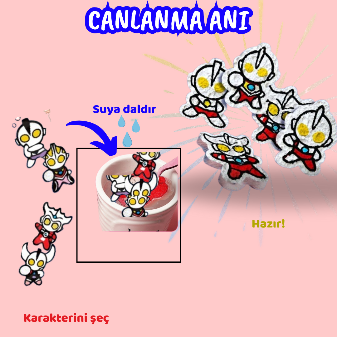 Pofino 3D Ultraman Köpük Boyama Seti, Sevimli Karakterler, Yaratıcı Oyun