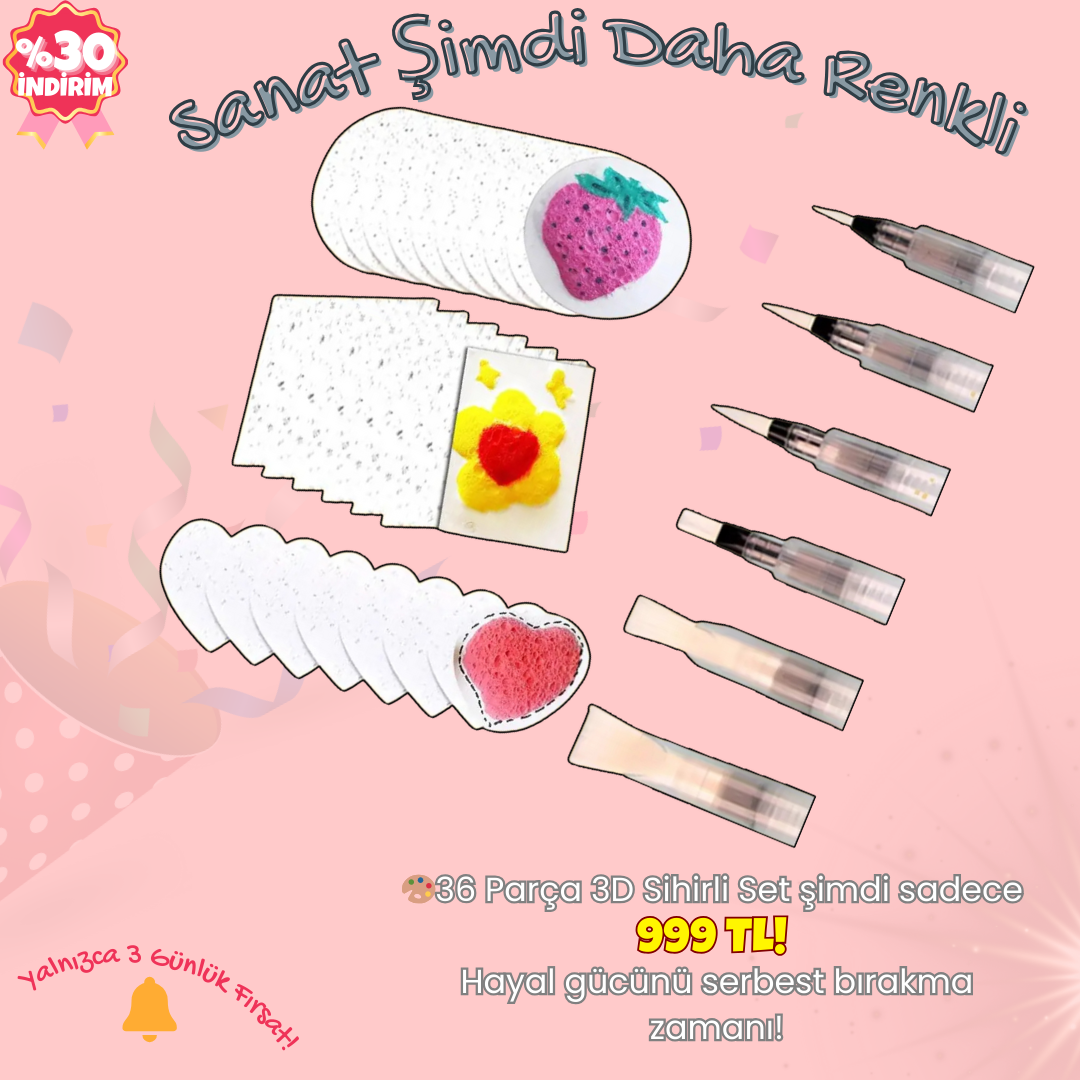 Pofino 3D Köpük Boyama Seti, Okul Öncesi Etkinlik, El İşi Oyunu